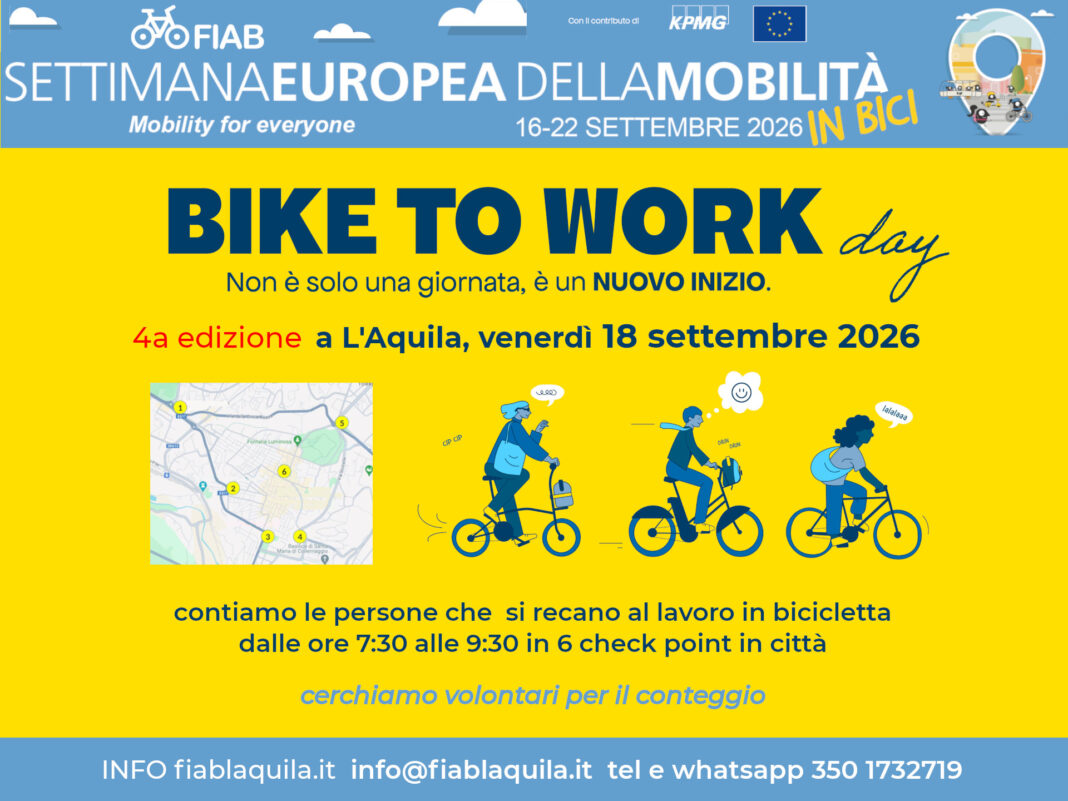 Bike to work day, contiamo le persone che vanno al lavoro in bicicletta
